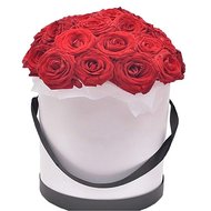 25 роз в шляпной коробке
