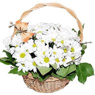 Композиция в корзине из хризантем