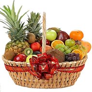 Basket with exotic fruits