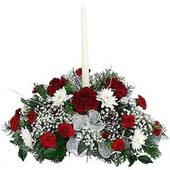 Настольная новогодняя композиция со свечей