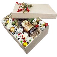 Новогодняя подарочная коробка с коньяком