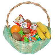 Подарочная корзина с конфетами и фруктами