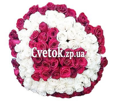 101 роза в форме сердца