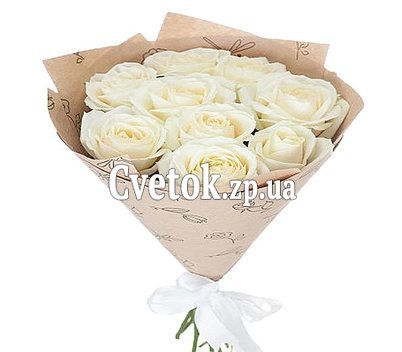 9 белых роз