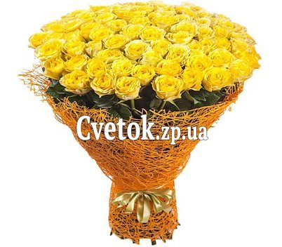 Букет 85 роз желтого цвета