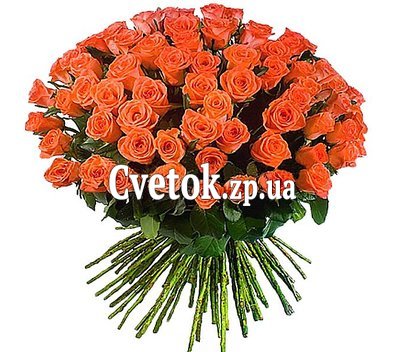 Букет из 101 розы оранжевого цвета