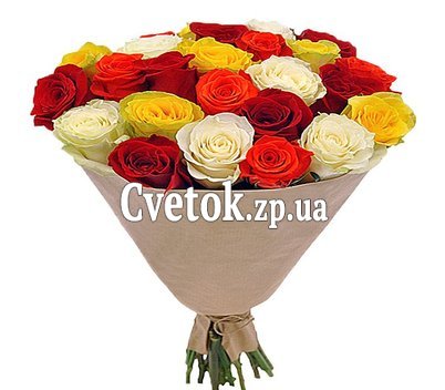25 разноцветных роз