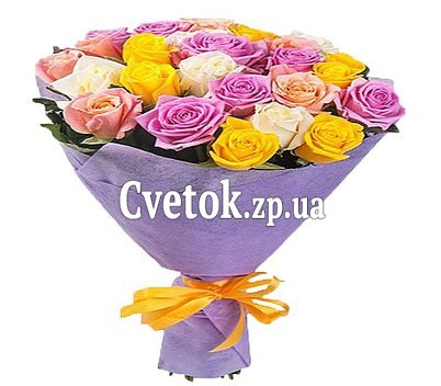 29 разноцветных роз