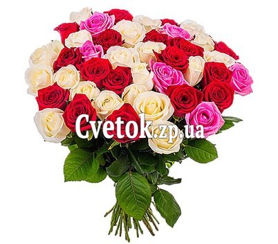 49 разноцветных роз