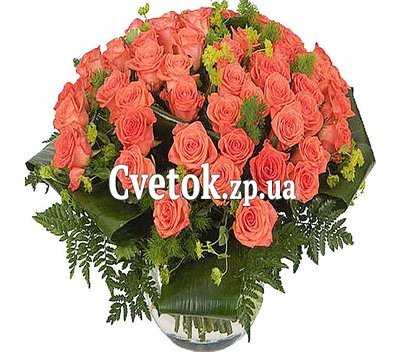 65 оранжевых роз