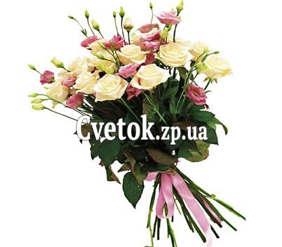 Букет из эустомы и роз