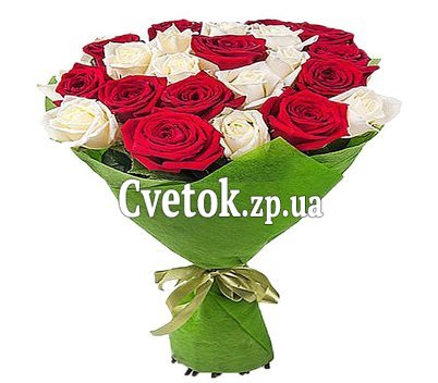 Букет из красной и белой розы