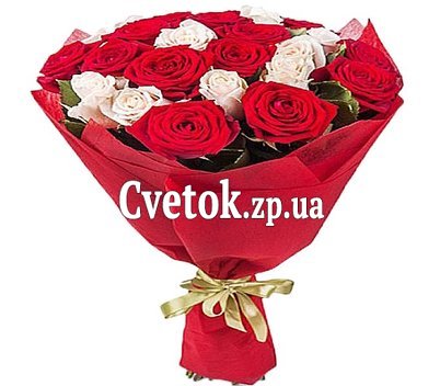 19 red and white roses
