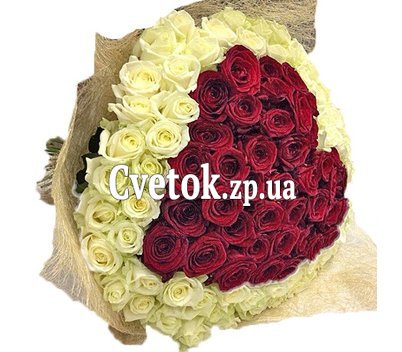 Букет из роз в форме сердца