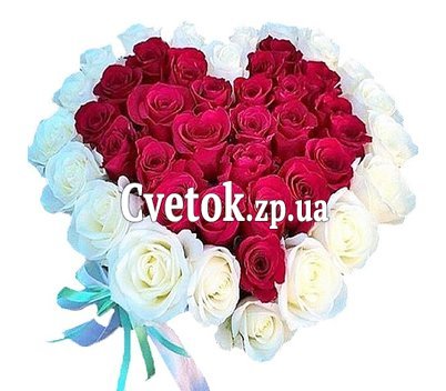 Букет из роз в виде сердца