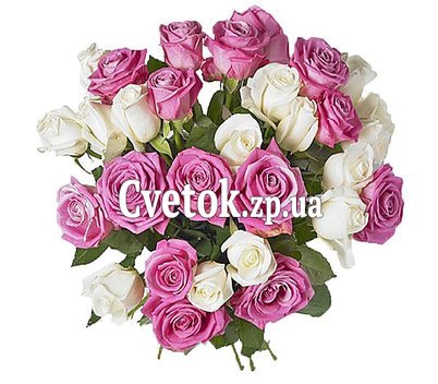 Букет роз белые и розовые