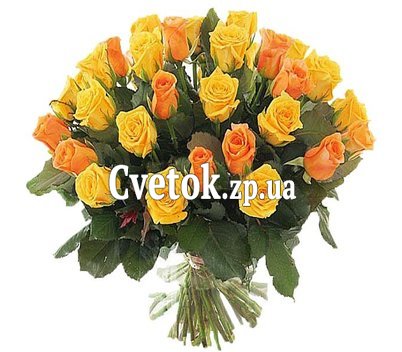Букет желтых и оранжевых роз