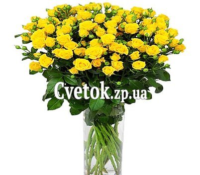 Букет желтых кустовых роз