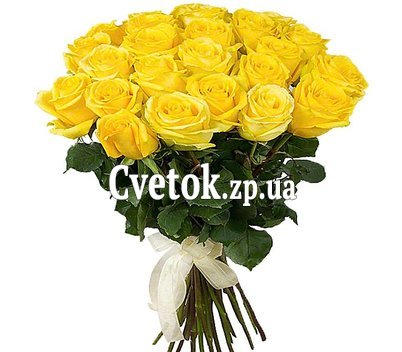 Красивый букет из 25 жёлтых роз