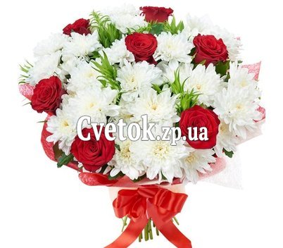 Красно белый букет