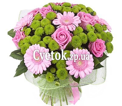 Креативный букет из живых цветов