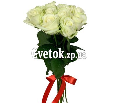 11 белых роз