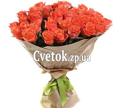 Оранжевый букет роз