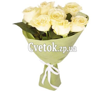 7 белых роз
