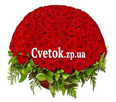 Шикарный букет красных роз в корзине
