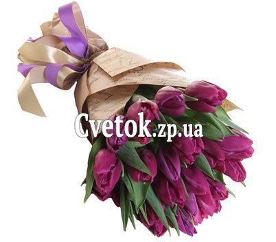 19 сиреневых тюльпанов