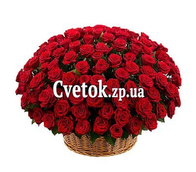 201 красная роза в корзине