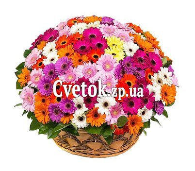 Большая корзина с цветами герберами