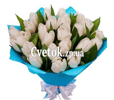Букет белых тюльпанов