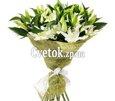 Bouquet of white lilies
