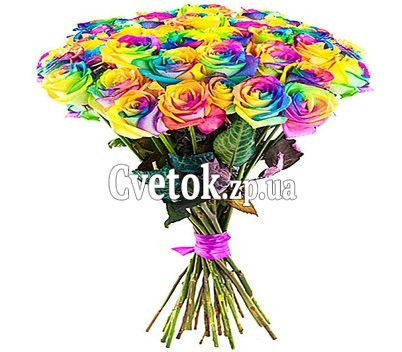 Букет из радужной розы