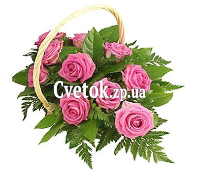 Букет роз в корзине