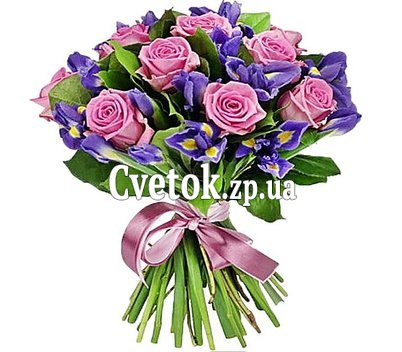 Букет розы и ирисы