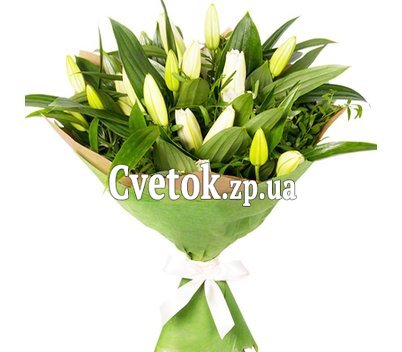 Букет с лилиями