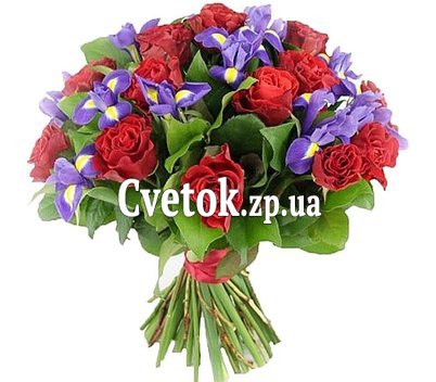 Букеты из ирисов и роз
