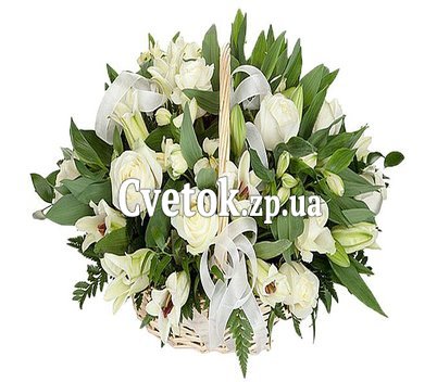 Корзина из лилии и роз