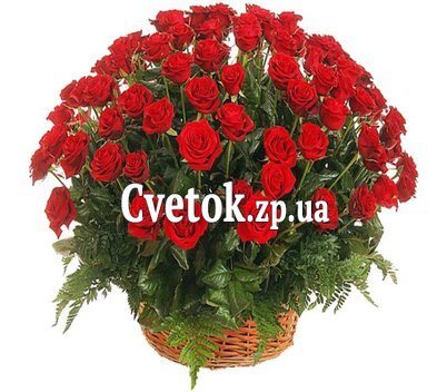 Корзина красных роз для любимой жены