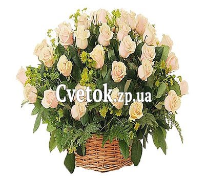 Корзина роз на юбилей 55 лет