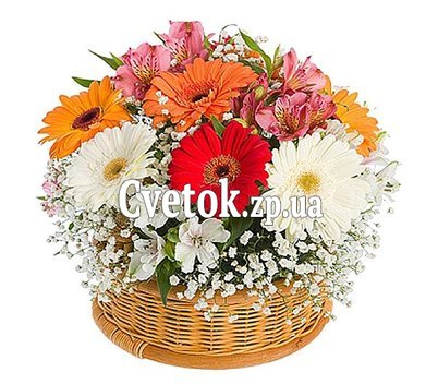Корзина с герберами