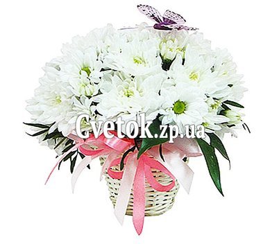 Корзина с хризантемами