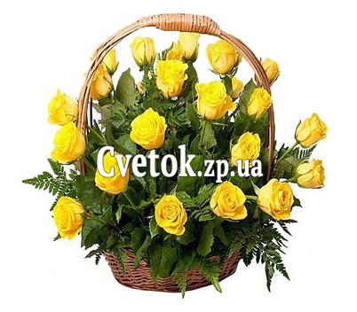 Корзина желтых роз