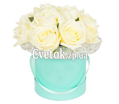 Круглая коробка с розами