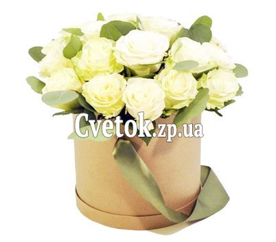 Розы в круглой коробке купить
