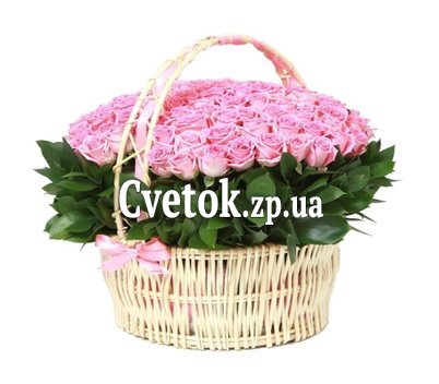 Великолепная корзина розовых роз