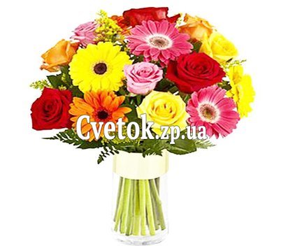 Весёлый букет цветов