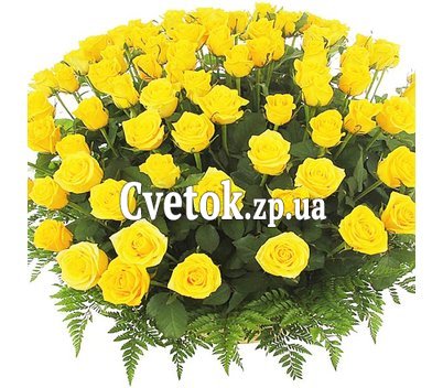 Желтые розы в корзине 101